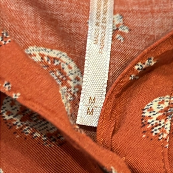 Free People Little Secrets Voile Bandana Print Shirt in APRICOT Oversized M - Picture 4 of 10